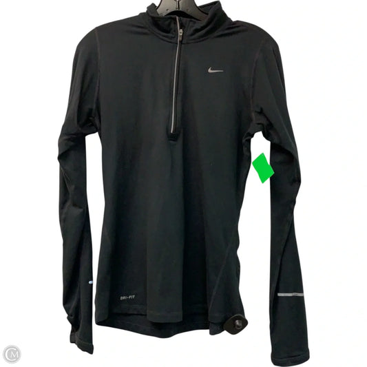 Athletic Top Long Sleeve Collar By Nike Apparel In Black, Size: S
