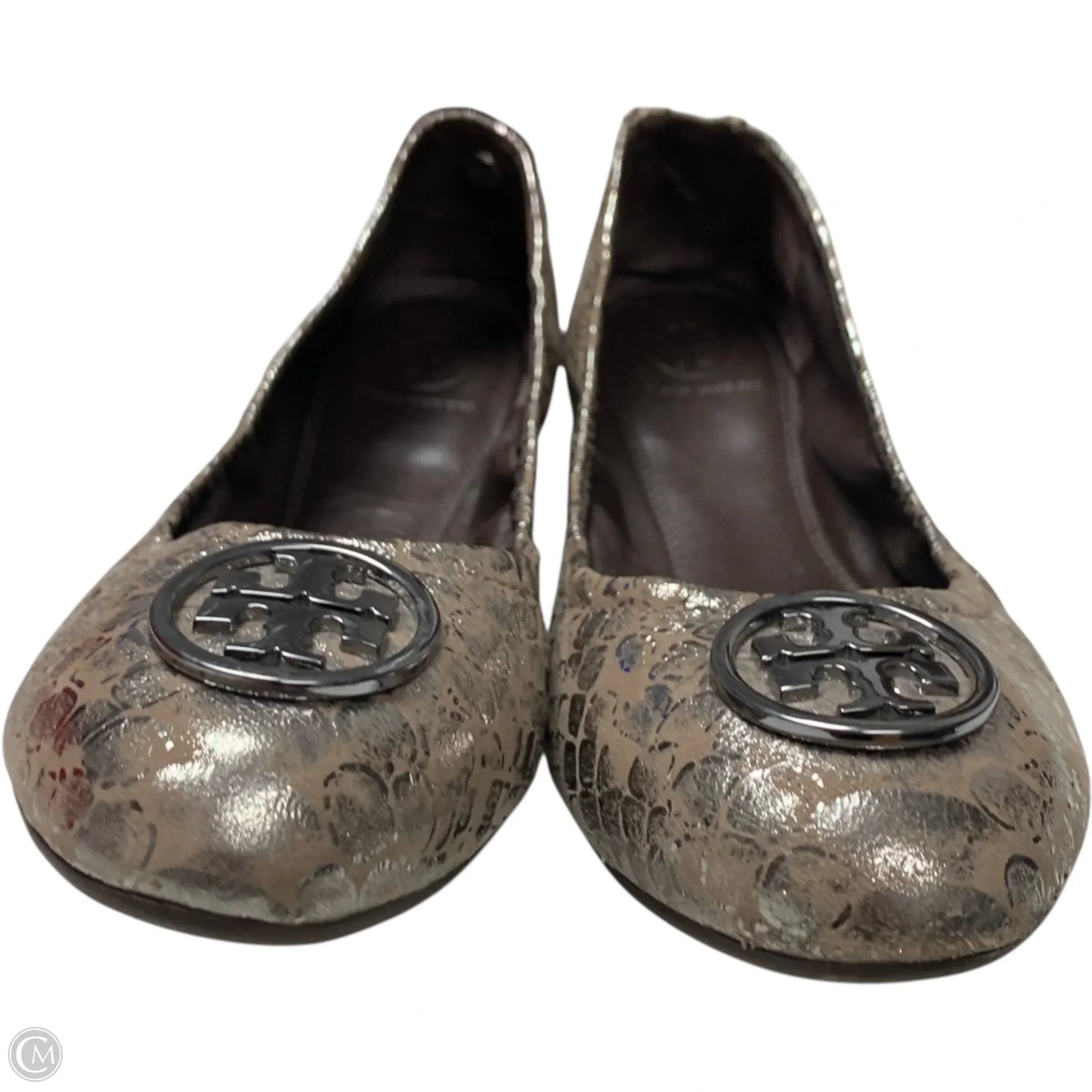 Shoes Designer By Tory Burch In Brown & Silver, Size: 8