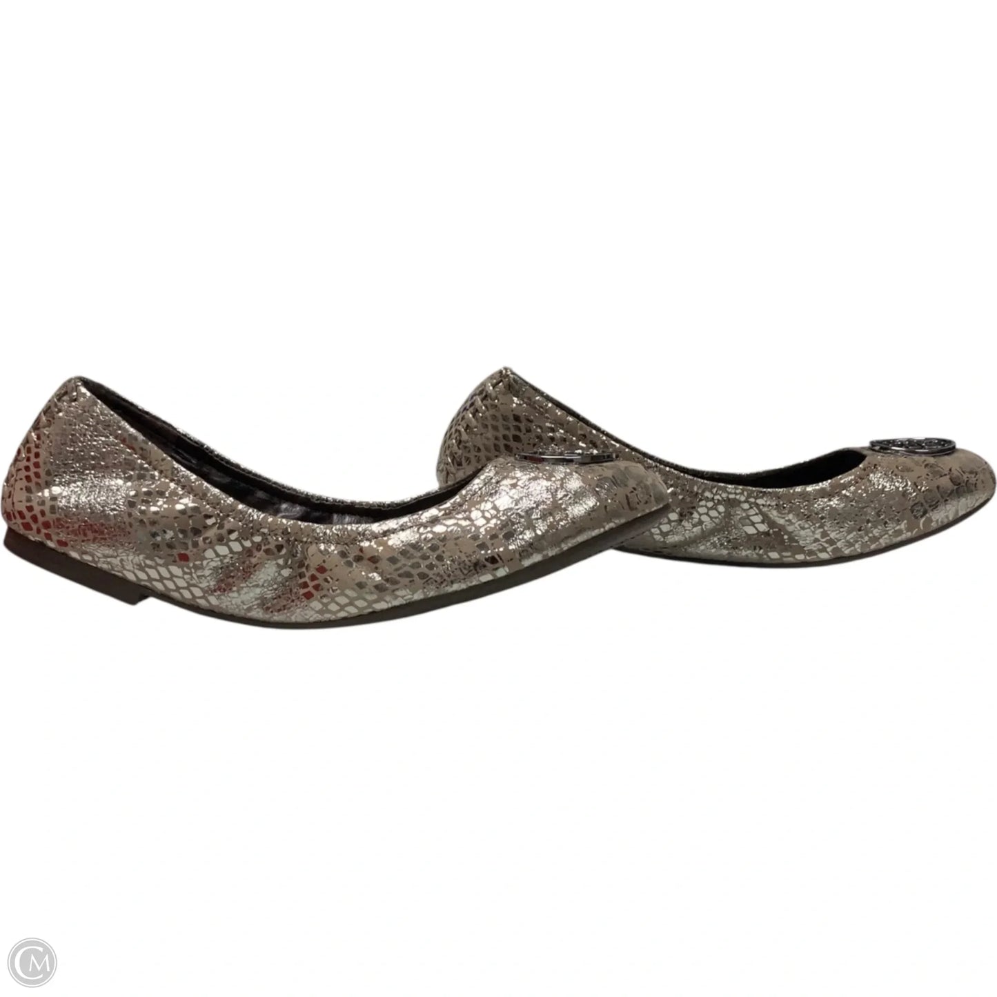 Shoes Designer By Tory Burch In Brown & Silver, Size: 8