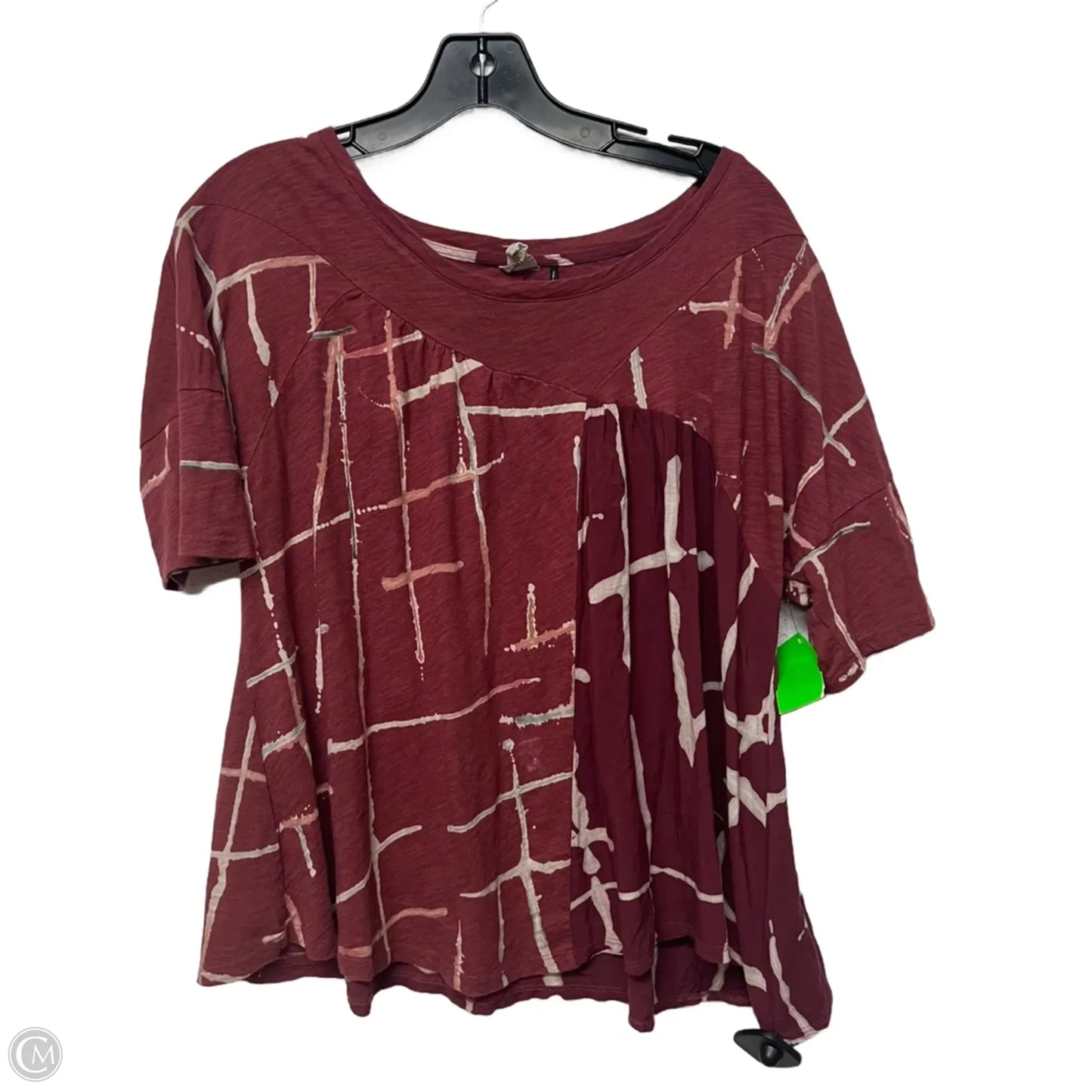 Top Short Sleeve By Akemi And Kin In Cream & Red, Size: Xs