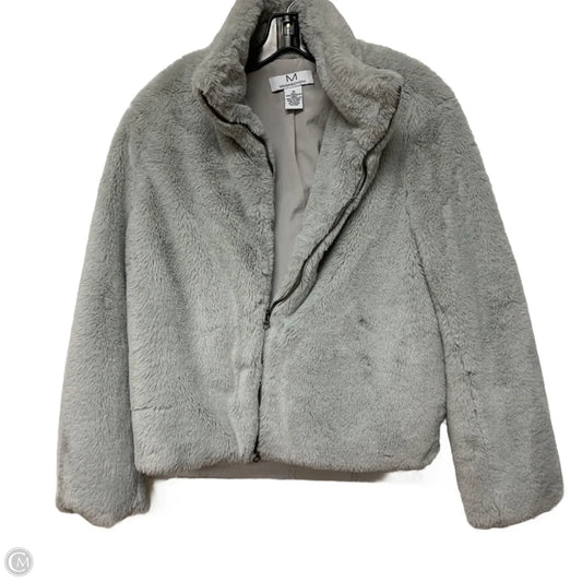Jacket Faux Fur & Sherpa By Magaschoni In Grey, Size: M