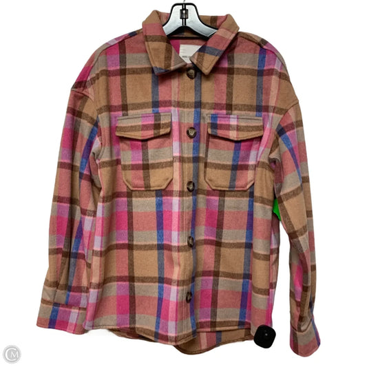 Jacket Shirt By Avec Les Filles In Plaid Pattern, Size: M