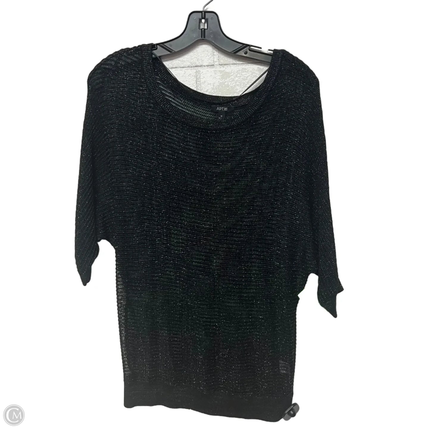 Sweater Short Sleeve By Apt 9 In Black & Gold, Size: M