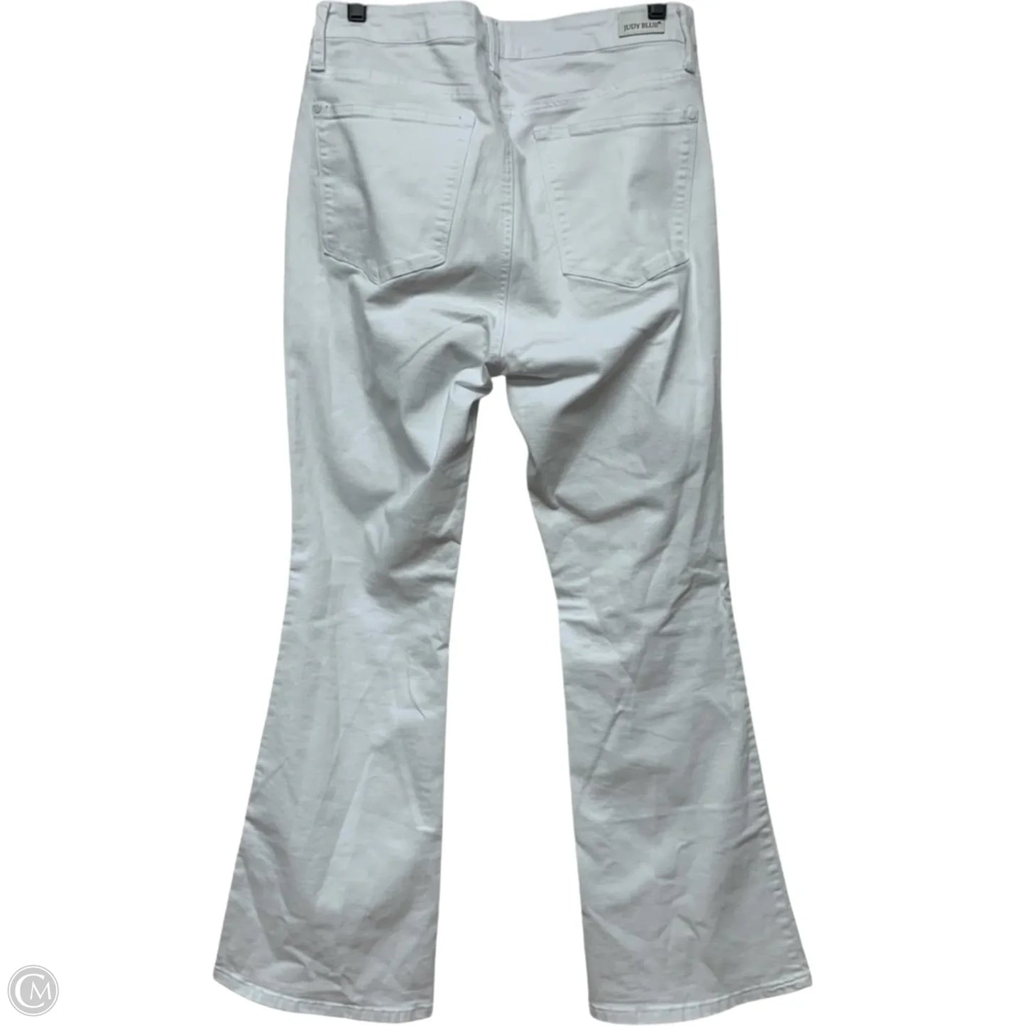 Jeans Flared By Judy Blue In White Denim, Size: 14