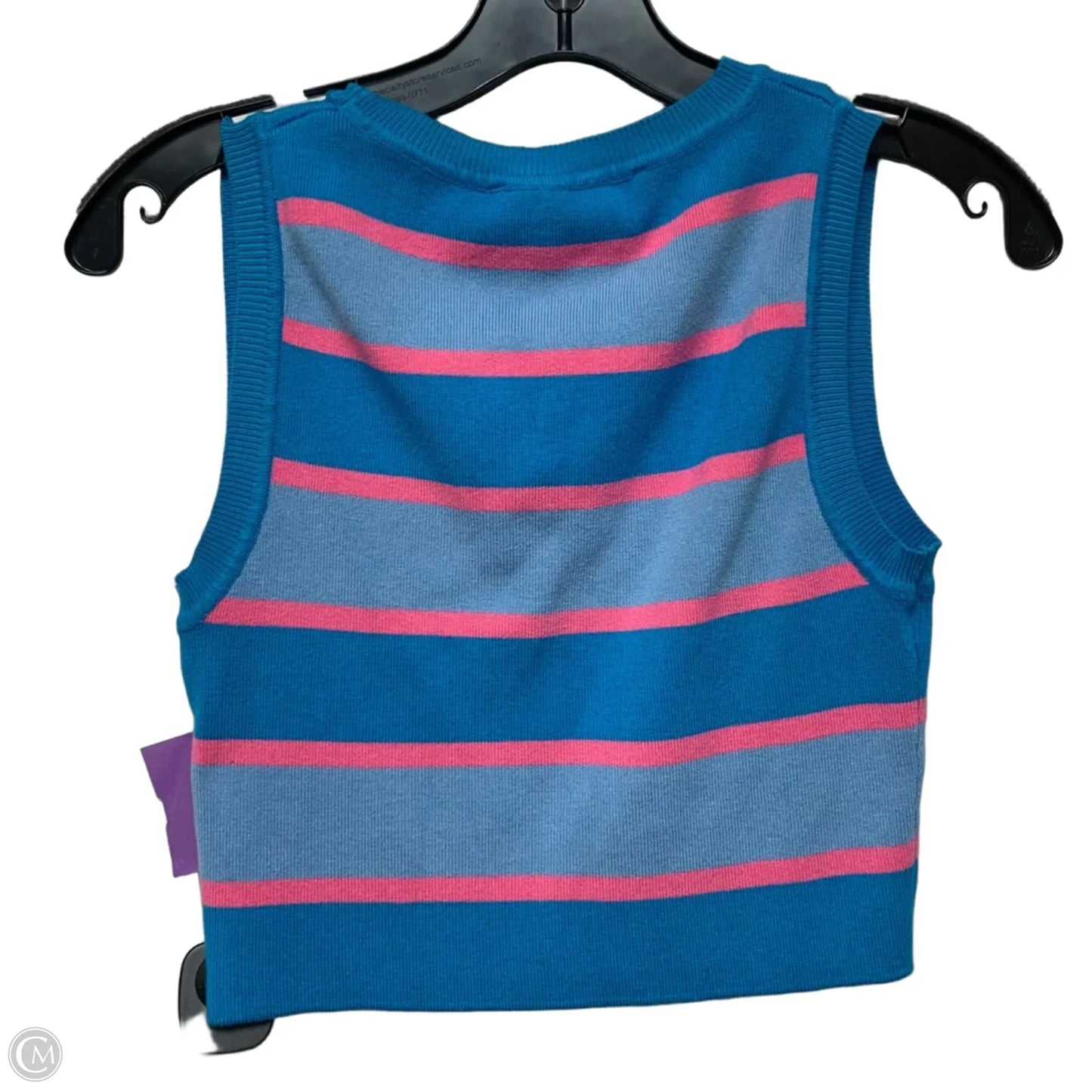 Top Sleeveless By Zara In Striped Pattern, Size: L