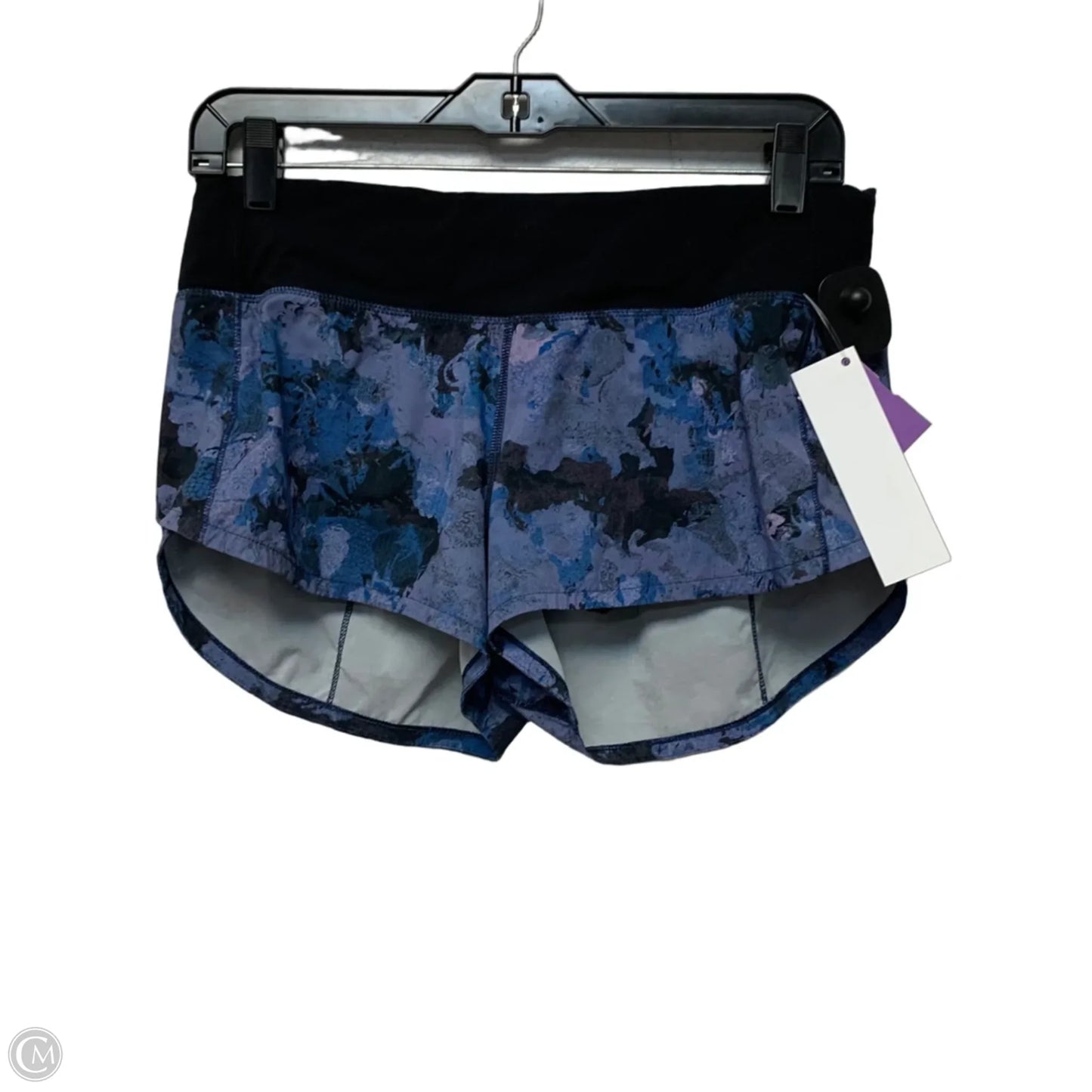 Athletic Shorts By Lululemon In Black & Blue, Size: S