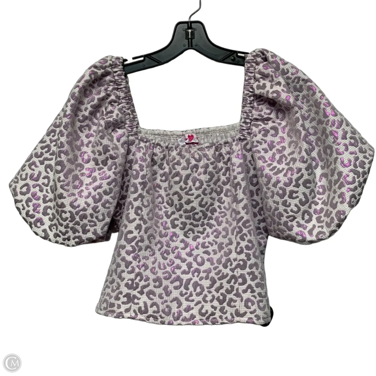 Top Short Sleeve By Buddy Love In Purple Animal Print, Size: M
