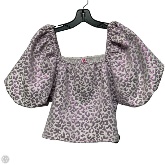 Top Short Sleeve By Buddy Love In Purple Animal Print, Size: M