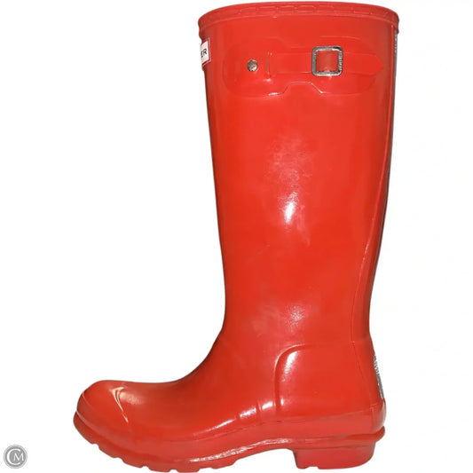 Boots Designer By Hunter In Orange, Size: 5
