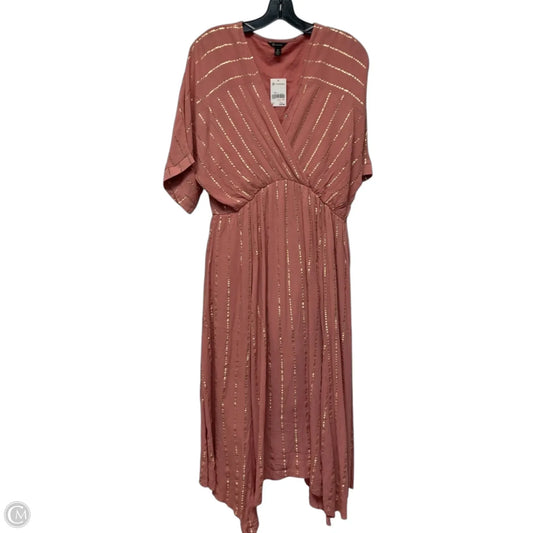 Dress Casual Maxi By Versona In Gold & Pink, Size: M