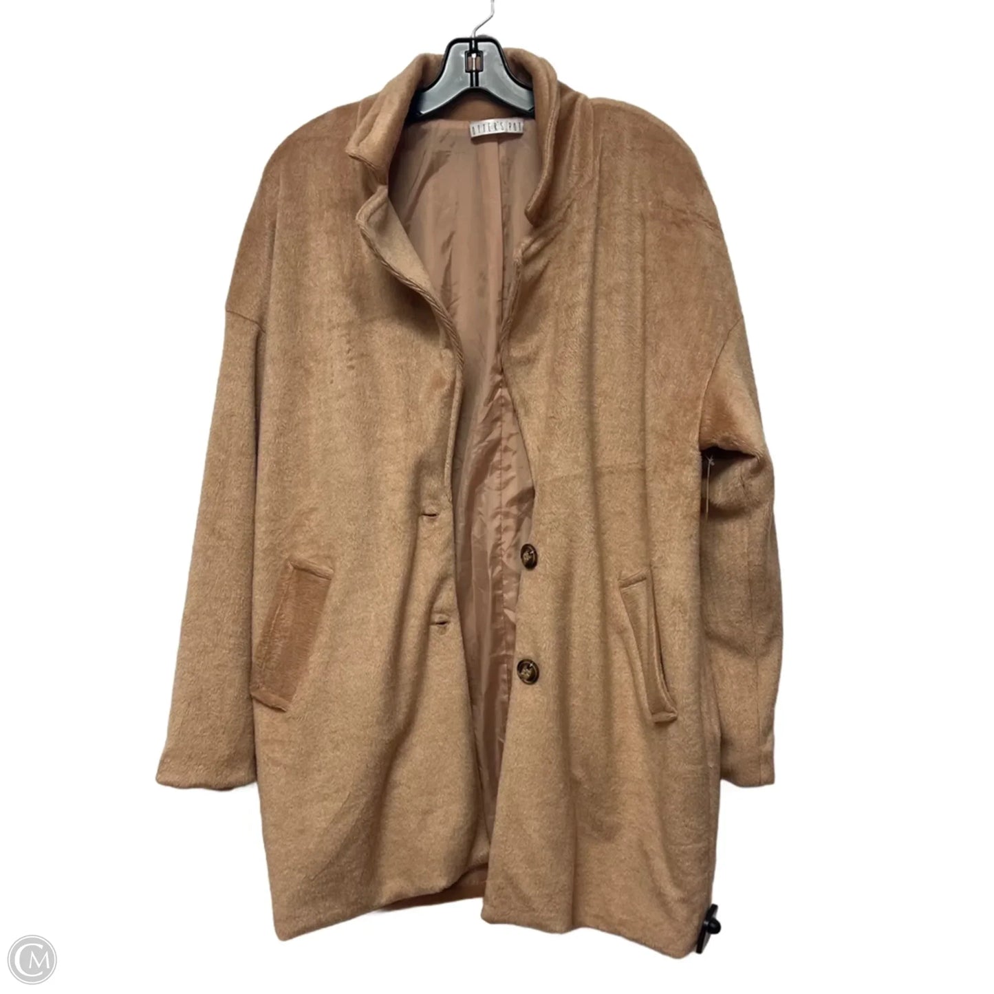 Coat Faux Fur & Sherpa By Potters Pot In Peach, Size: L