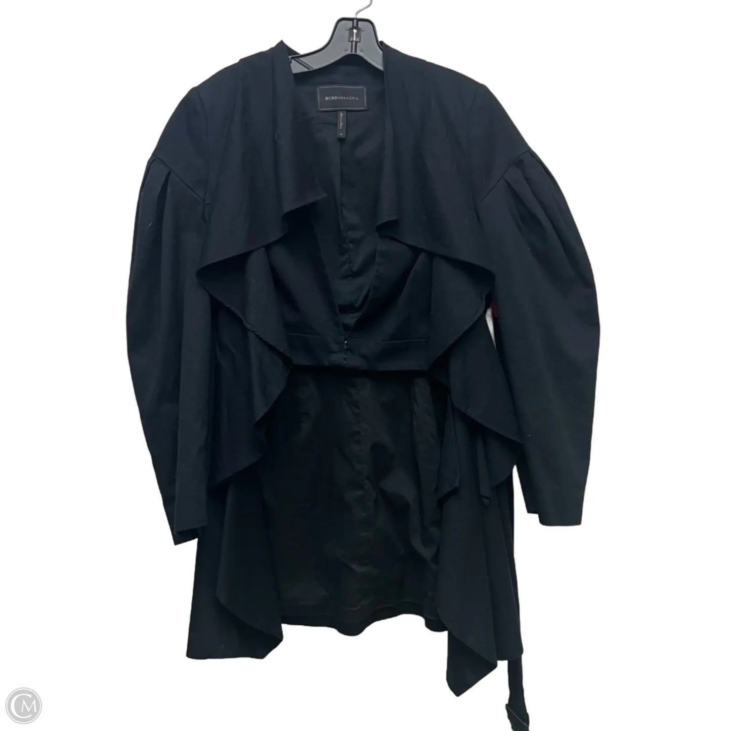 Coat Trench Coat By Bcbgmaxazria In Black, Size: M