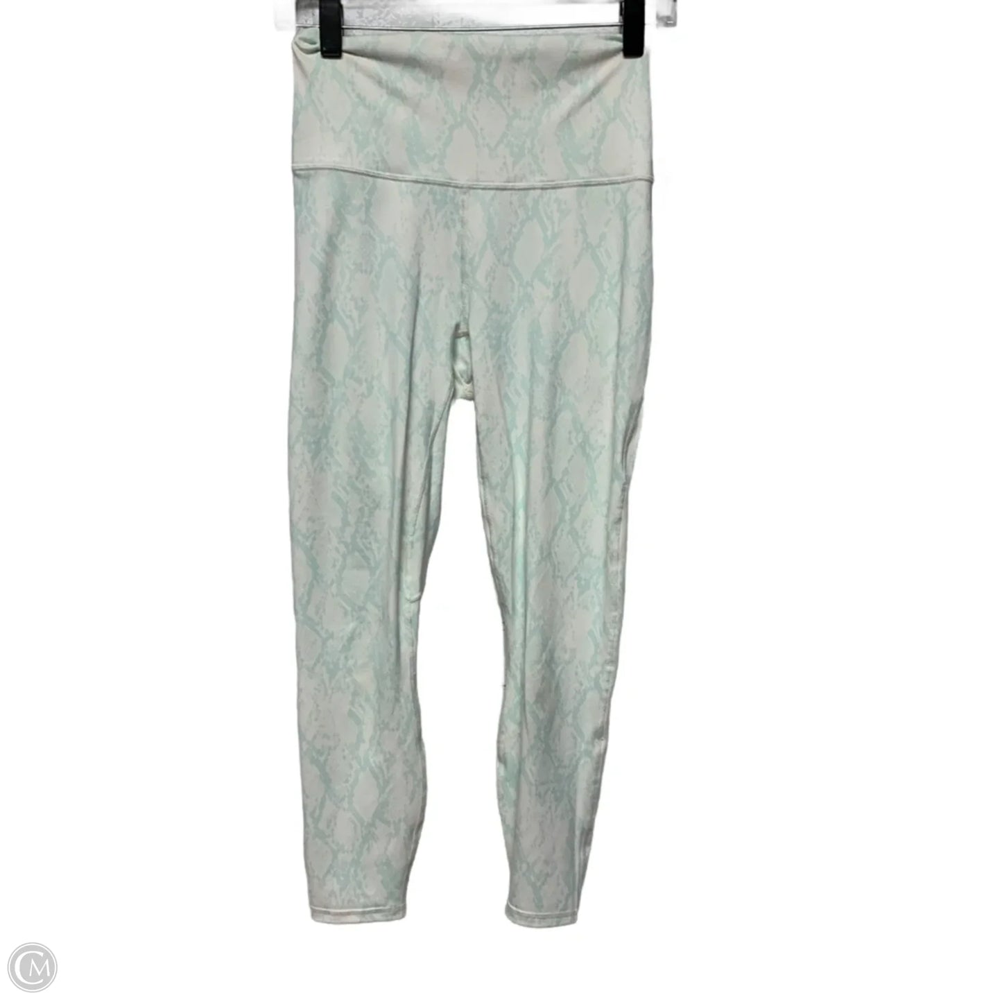 Athletic Leggings By Fabletics In Blue & Cream, Size: S