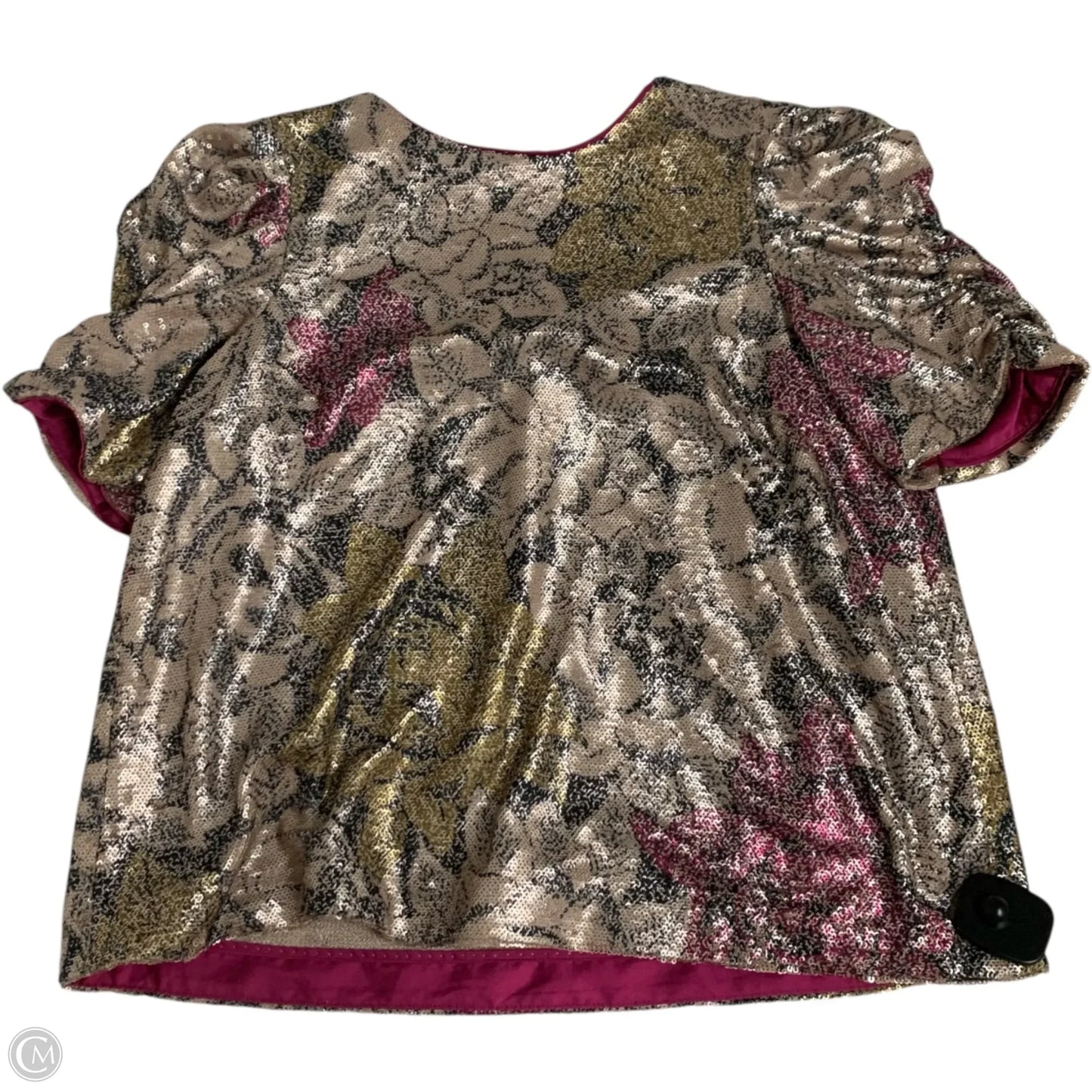 Top Short Sleeve By Anthropologie In Pink, Size: M