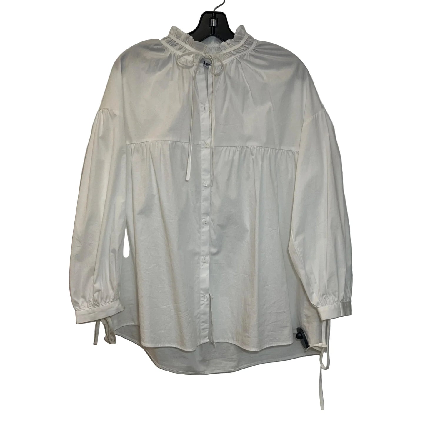 Blouse Long Sleeve By Zara In White, Size: S