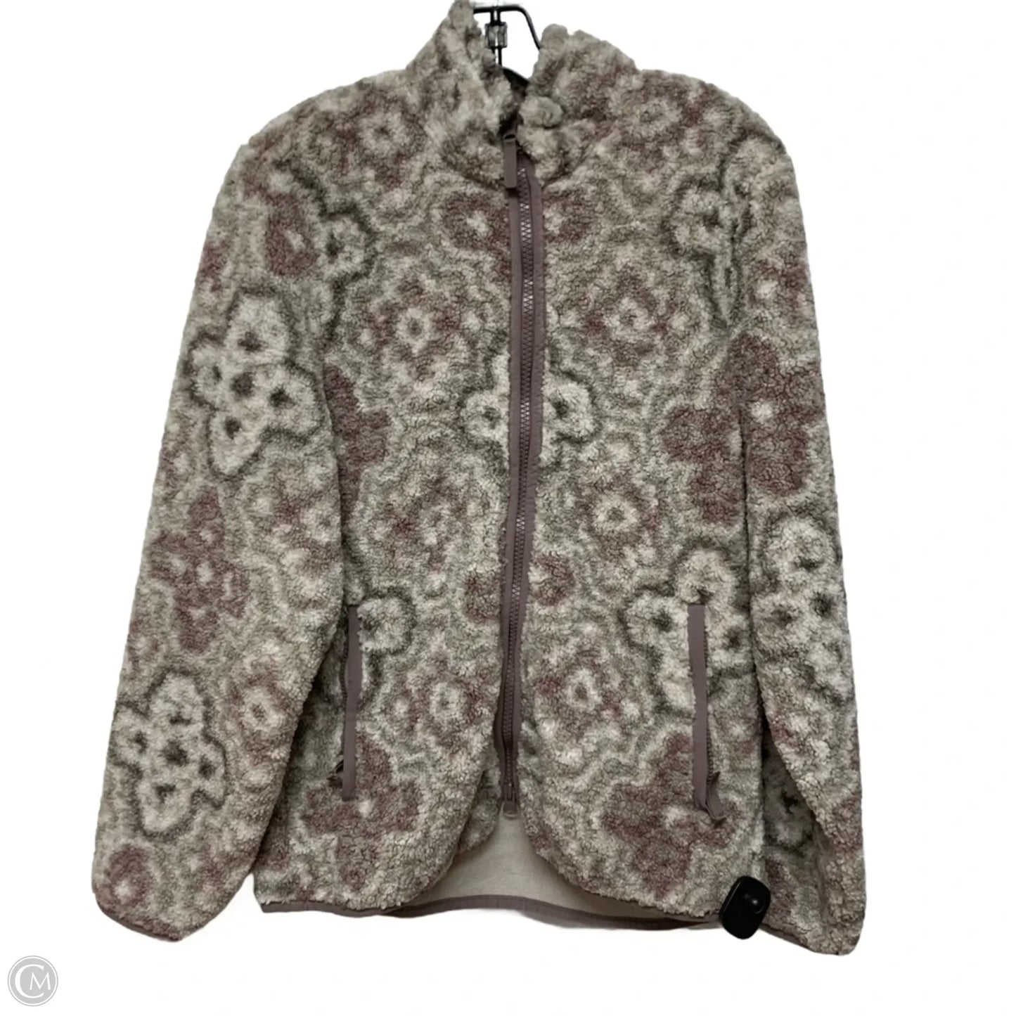 Jacket Faux Fur & Sherpa By Abercrombie And Fitch In Cream & Purple, Size: S