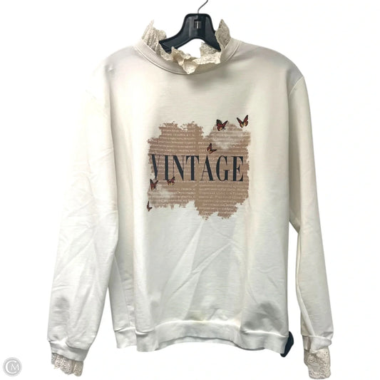 Sweatshirt Crewneck By Bebe In White, Size: S