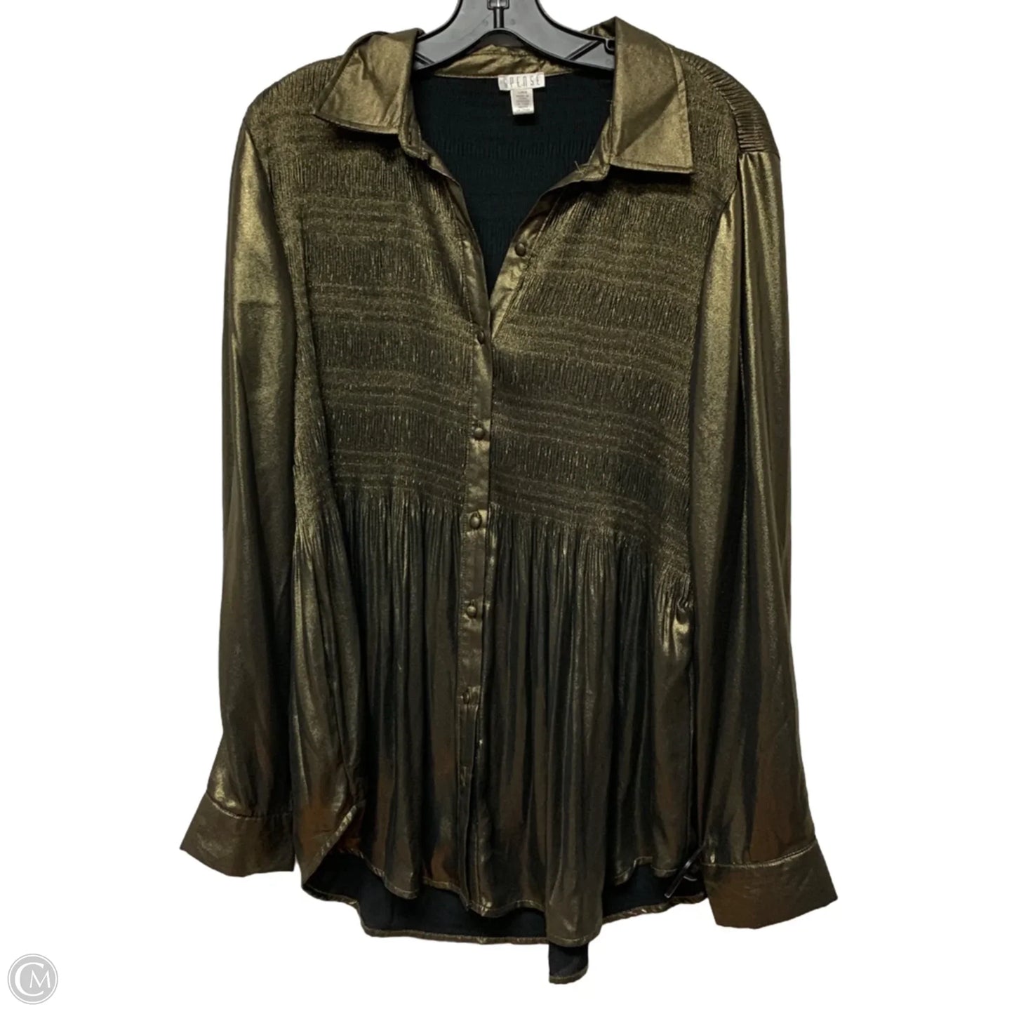 Top Long Sleeve By Spense In Gold, Size: L