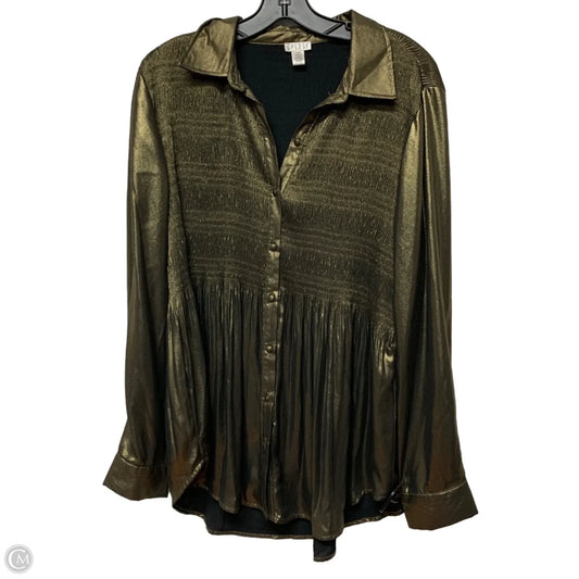Top Long Sleeve By Spense In Gold, Size: L