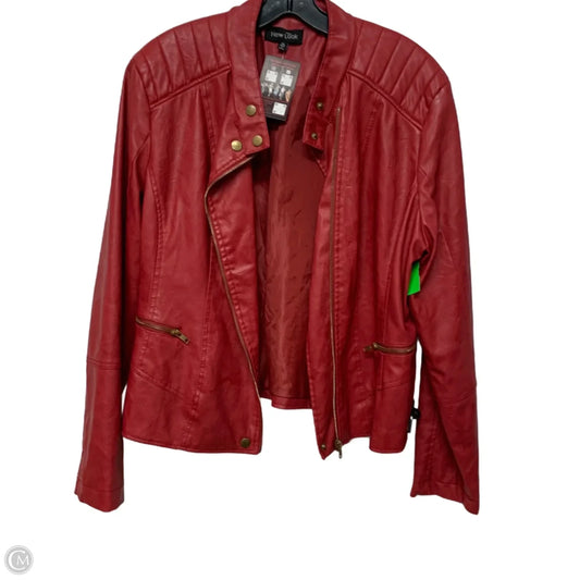 Jacket Moto By New Look In Red, Size: Xl