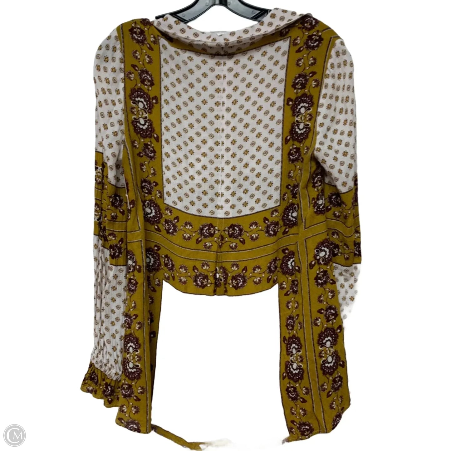 Top Long Sleeve By Free People In Yellow, Size: S