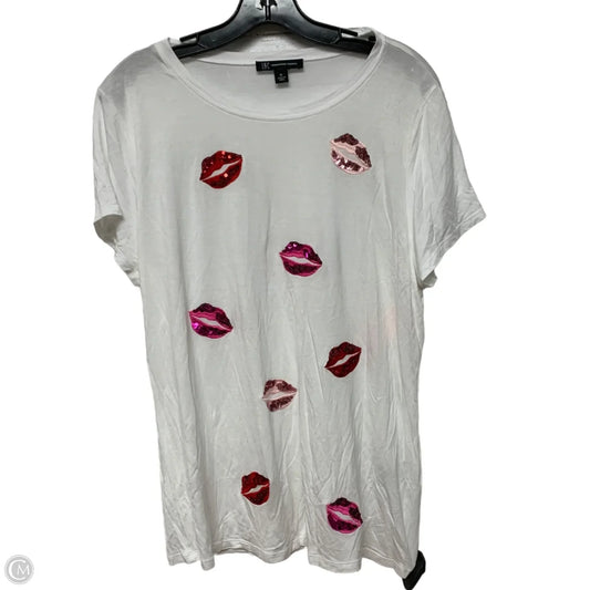 Top Short Sleeve By Inc In White, Size: Xl
