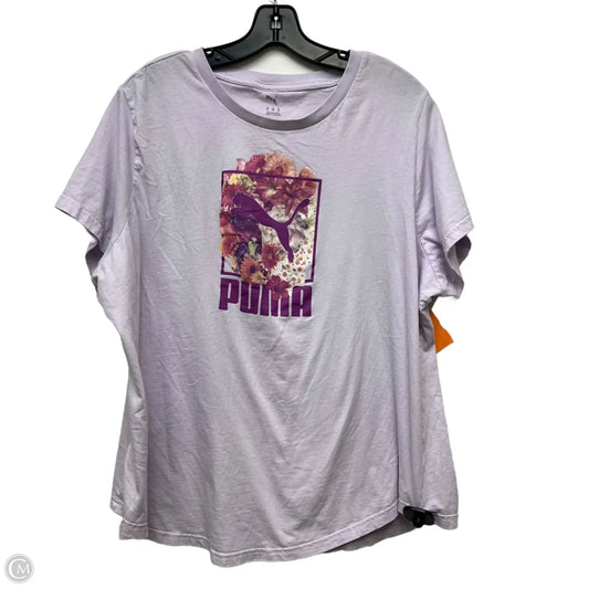Top Short Sleeve By Puma In Purple, Size: 2x