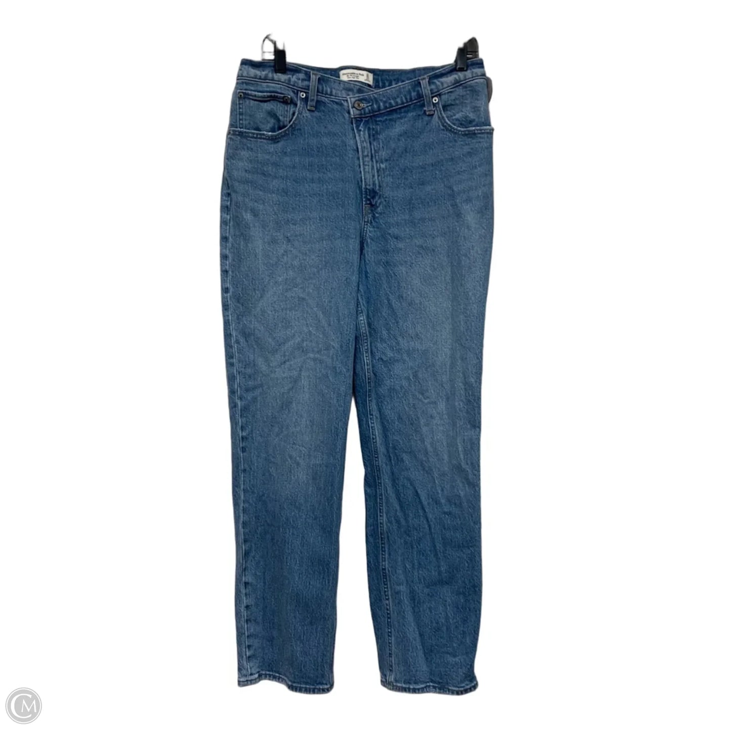 Jeans Straight By American Eagle In Blue Denim, Size: 10