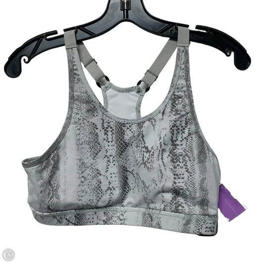 Athletic Bra By Mono B In Grey & White, Size: L