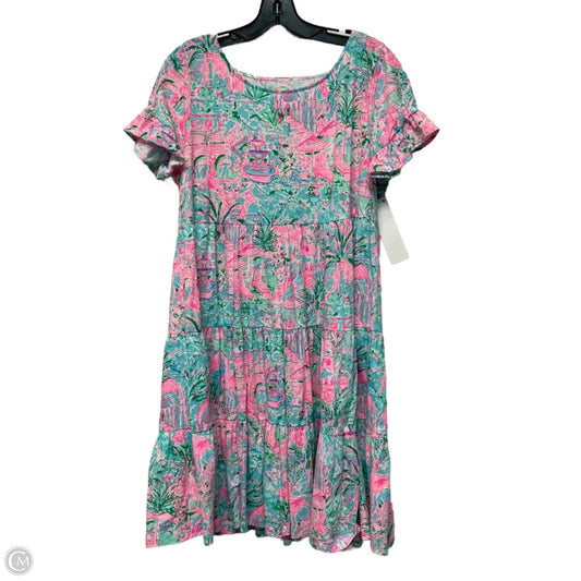 Dress Designer By Lilly Pulitzer In Green & Pink, Size: L