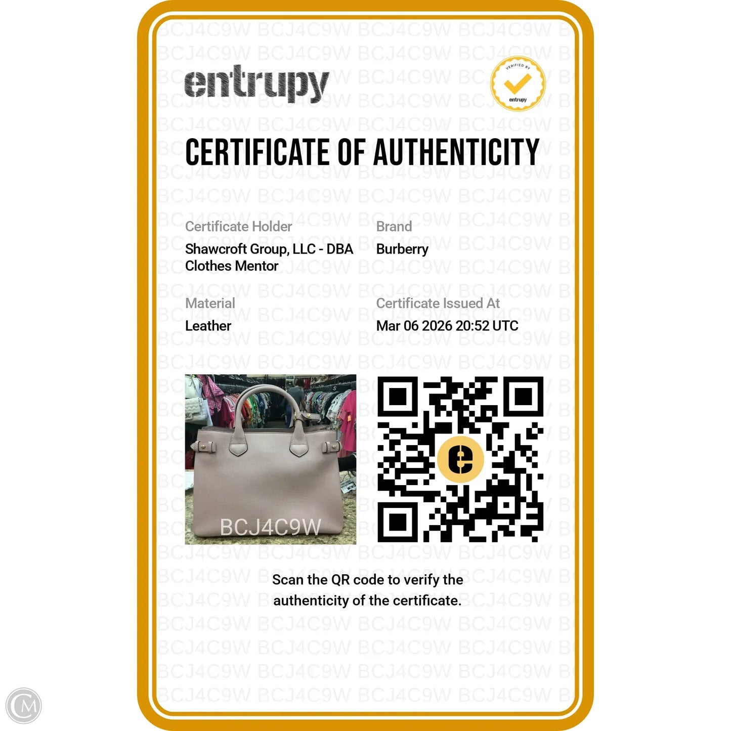 Handbag Luxury Designer By Burberry, Size: Large