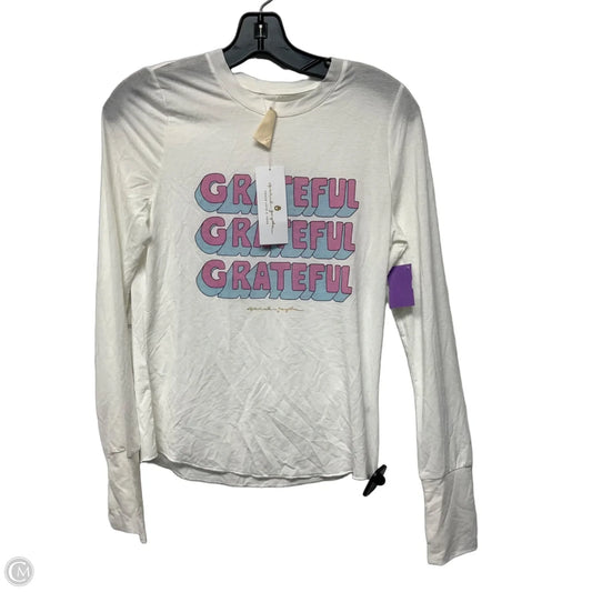 Athletic Top Long Sleeve Crewneck By Spiritual Gangster In White, Size: S