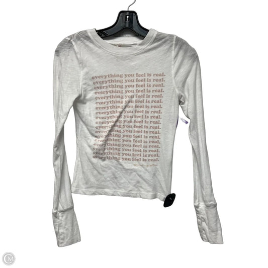 Top Long Sleeve By Spiritual Gangster In White, Size: Xs