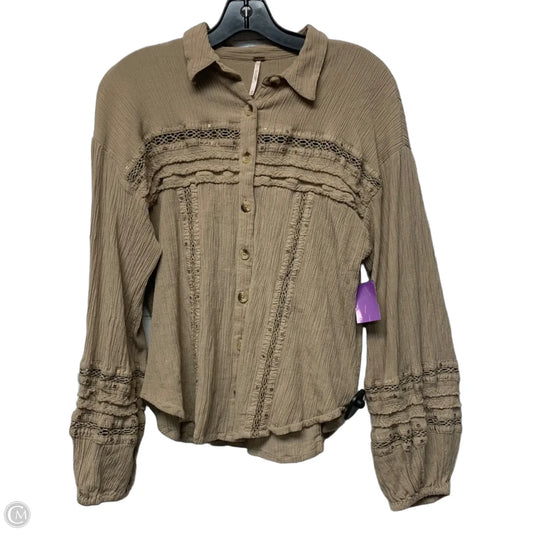 Top Long Sleeve By Free People In Brown, Size: M