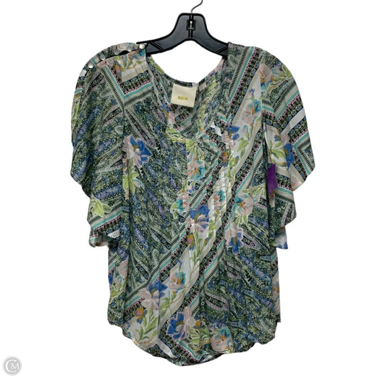 Blouse Short Sleeve By Maeve In Multi-colored, Size: Xs