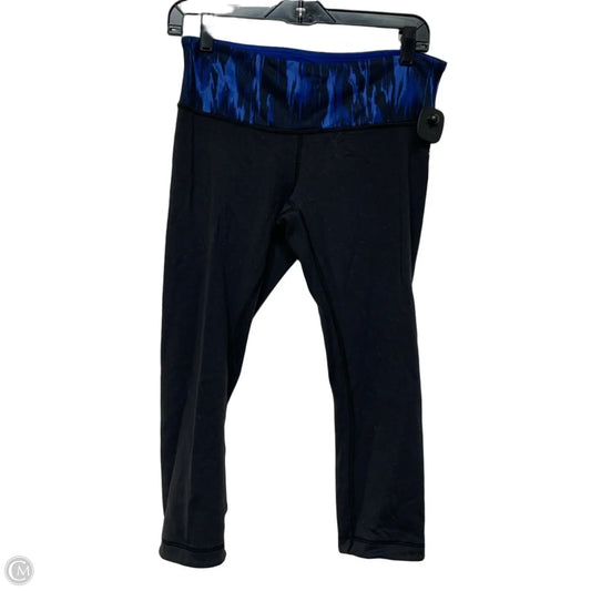 Athletic Leggings Capris By Lululemon In Black & Blue, Size: M