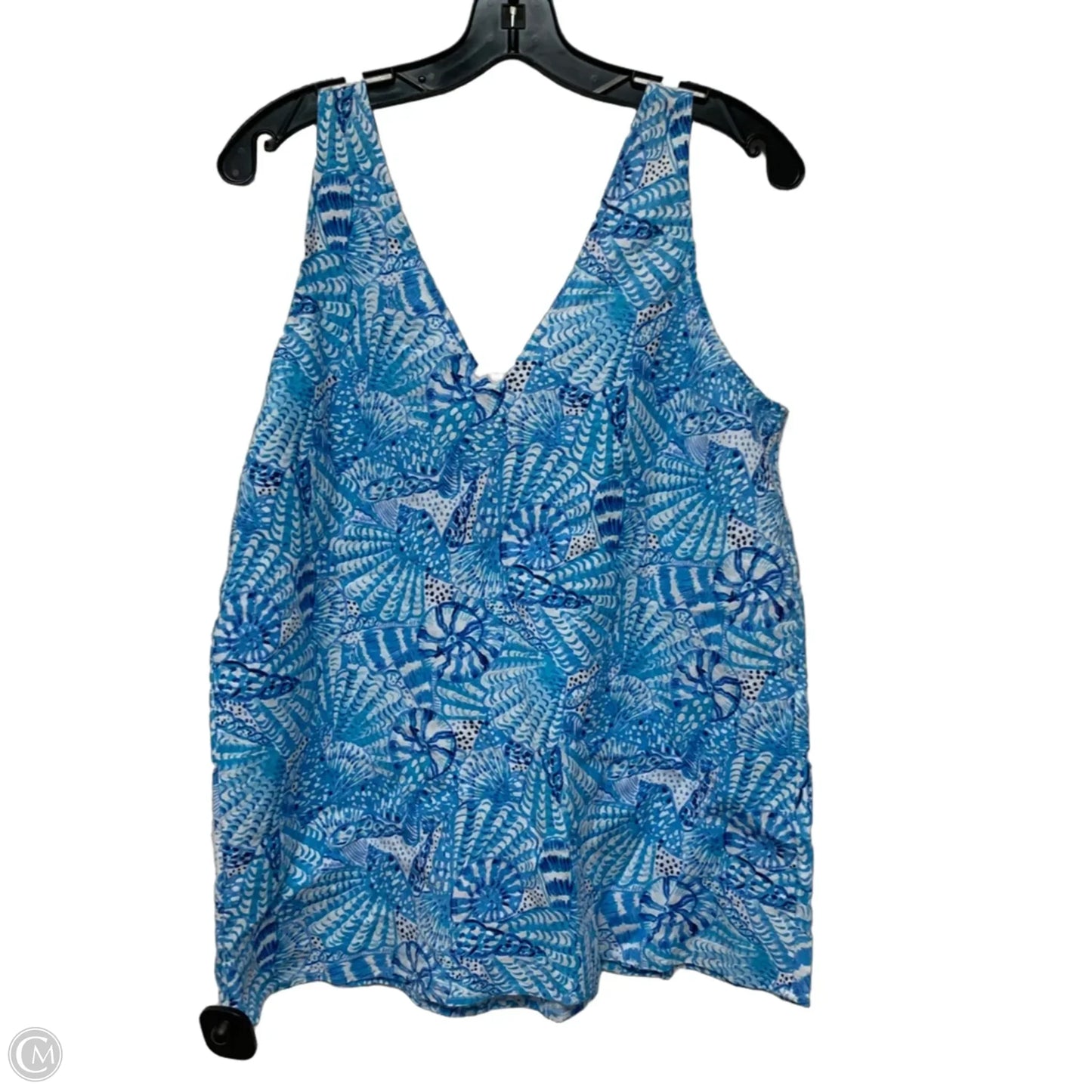 Top Sleeveless Designer By Lilly Pulitzer In Blue & White, Size: M