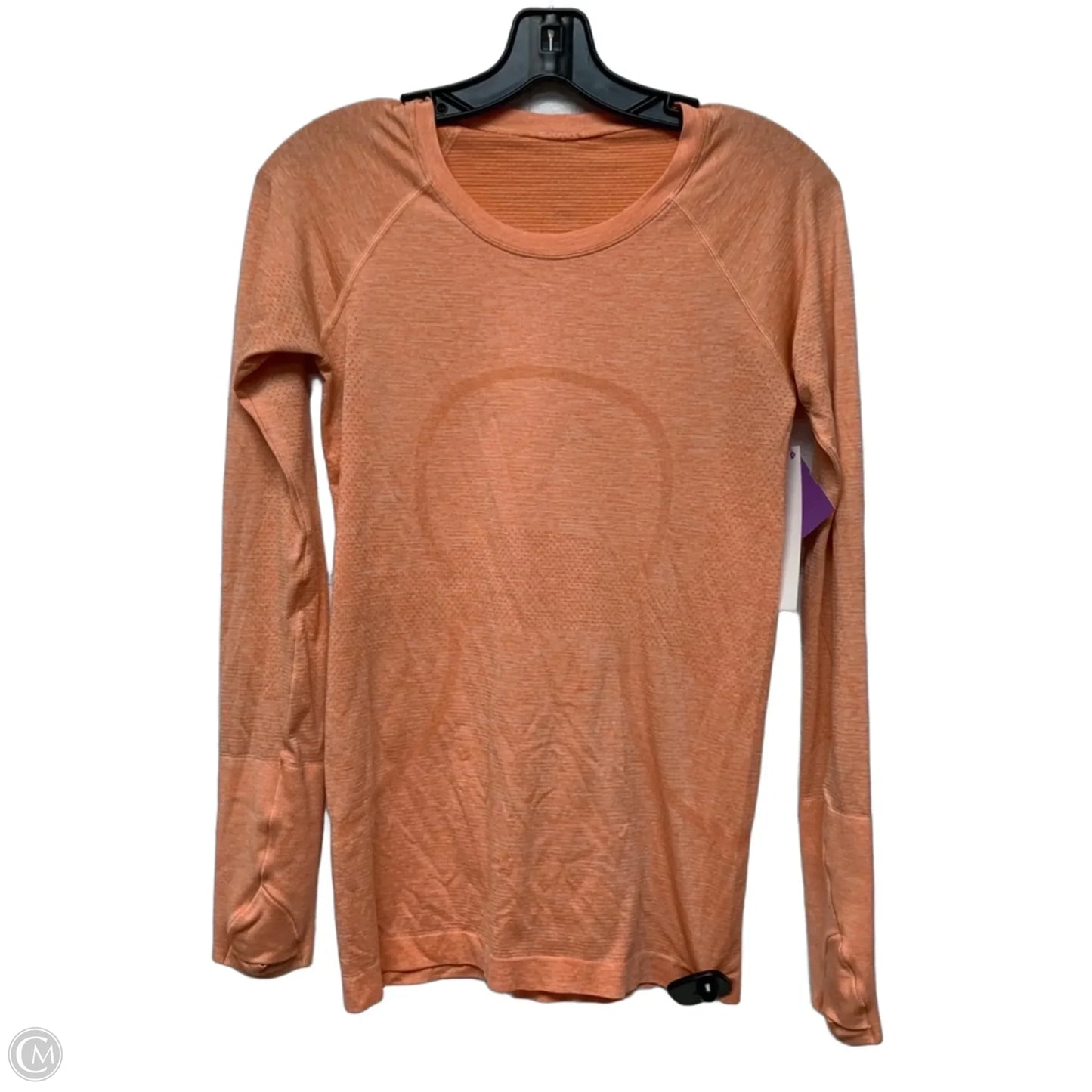Athletic Top Long Sleeve Crewneck By Lululemon In Orange, Size: S