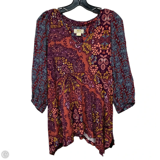 Top 3/4 Sleeve By Maeve In Multi-colored, Size: Xs