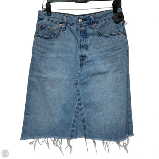 Skirt Midi By Levis In Blue Denim, Size: 4