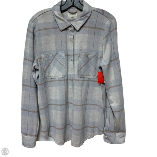 Jacket Shirt By Thread And Supply In Blue & White, Size: M