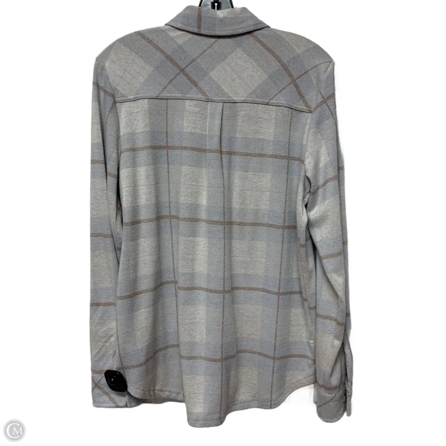 Jacket Shirt By Thread And Supply In Blue & White, Size: M