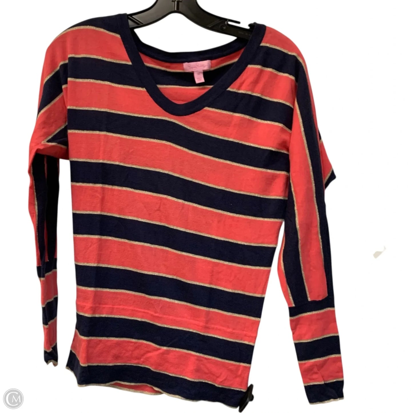 Top Long Sleeve Designer By Lilly Pulitzer In Blue & Pink, Size: Xs