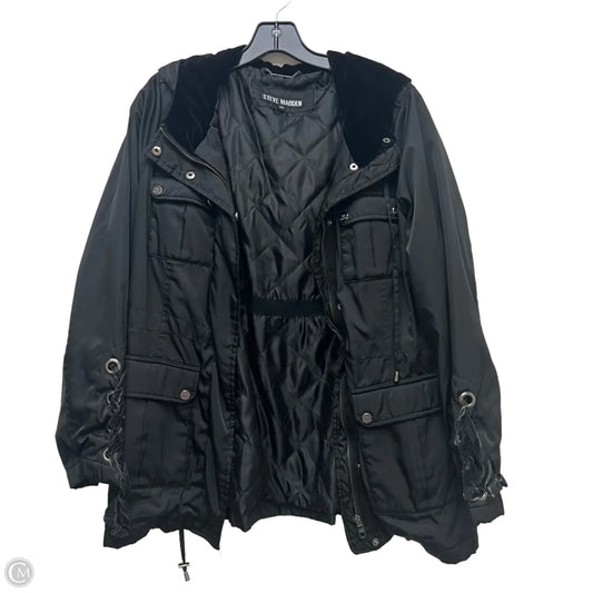 Coat Puffer & Quilted By Steve Madden In Black, Size: M