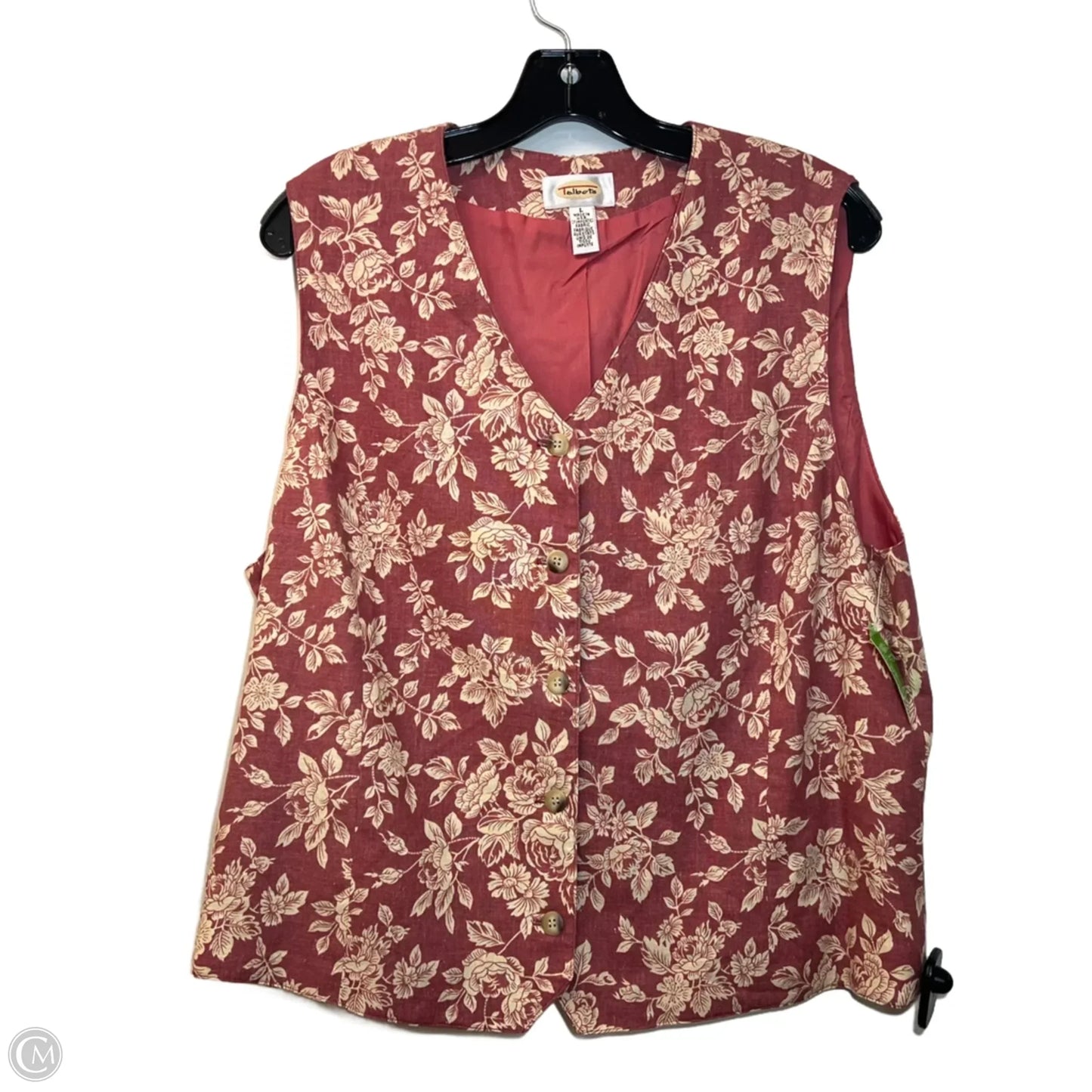 Vest Other By Talbots In Orange & Yellow, Size: L