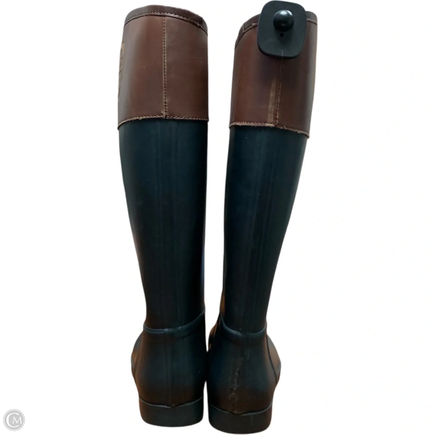 Boots Designer By Tory Burch In Black & Brown, Size: 8