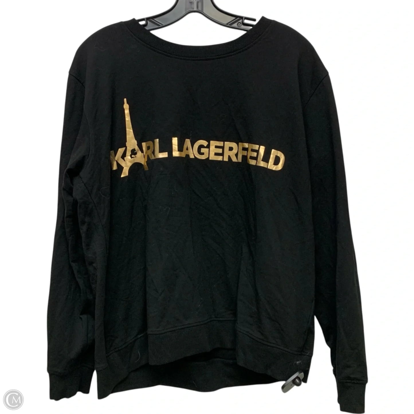 Sweatshirt Designer By Karl Lagerfeld In Black, Size: L