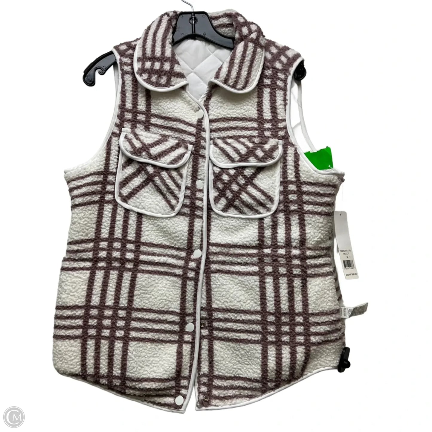 Vest Faux Fur & Sherpa By Weekend Routine In Pink & White, Size: M