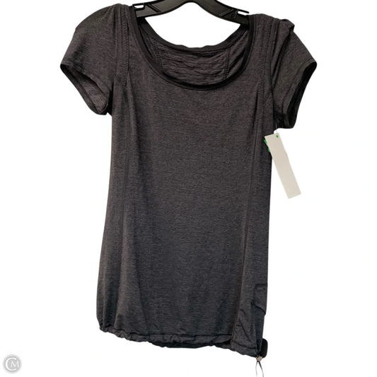 Athletic Top Short Sleeve By Lululemon In Grey, Size: S