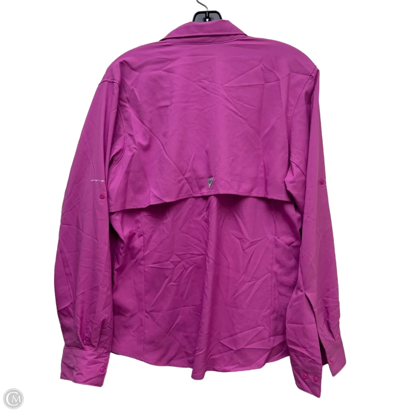 Athletic Top Long Sleeve Collar By Columbia In Pink, Size: L